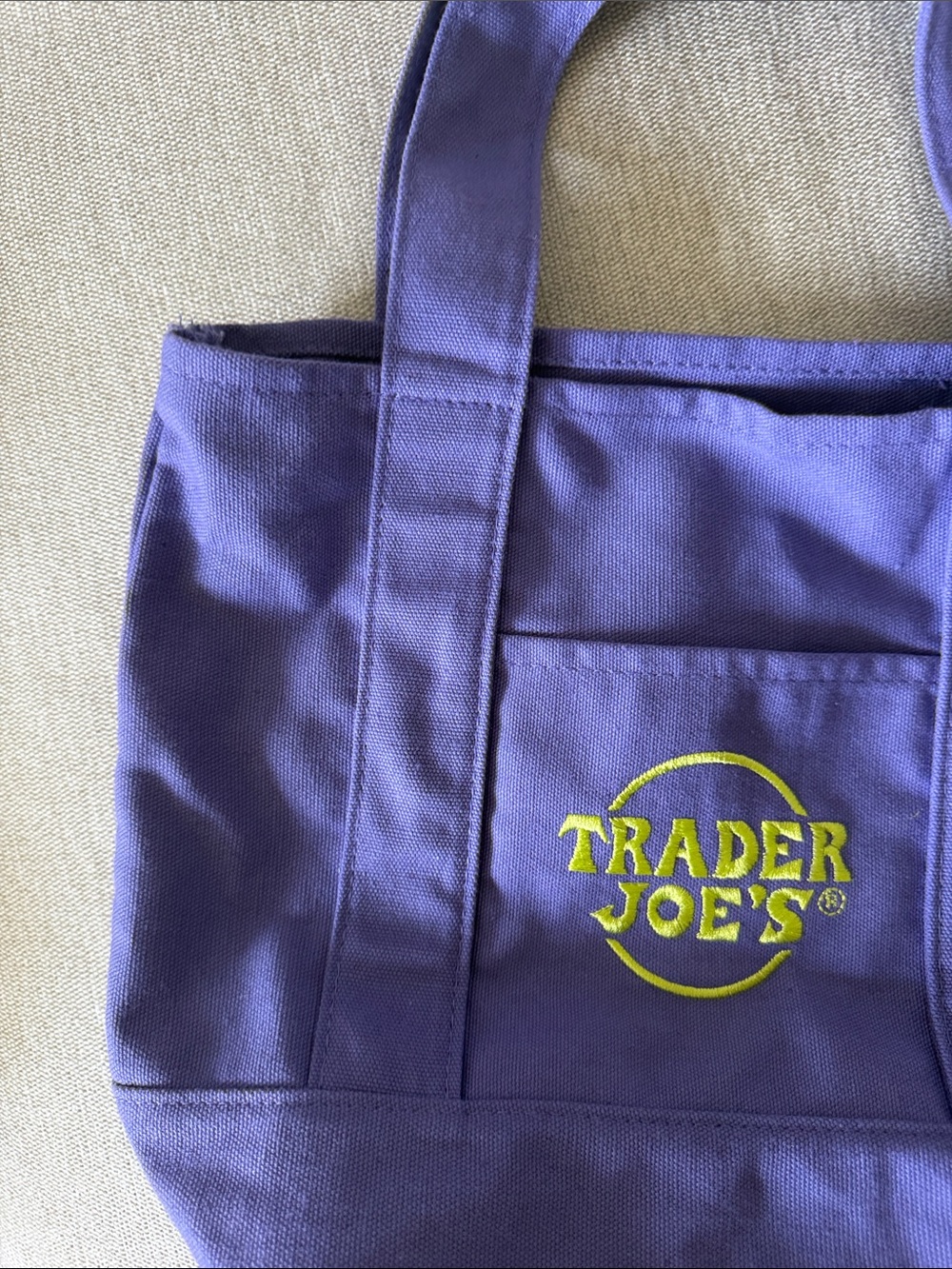 Trader Joe's Purple Canvas Tote Bag - Picture 2 of 5